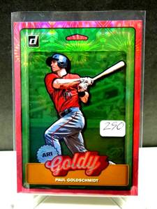 lot 290 image: Paul Goldschmidt Goldy 2019 Donruss Nicknames Pink Firework #2 D-Backs $$
