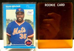lot 295 image: ROOKIE CARD - 1987 Fleer #17 Kevin Mitchell METS Rookie