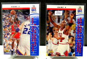 lot 296 image: 1993-94 Upper Deck MICHAEL JORDAN NBA Finals #198 & 201