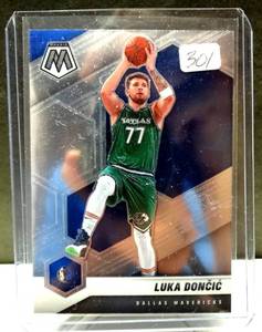 lot 301 image: Luka Doncic 2020-21 Panini Mosaic Chrome Base Card 47 Dallas Mavericks