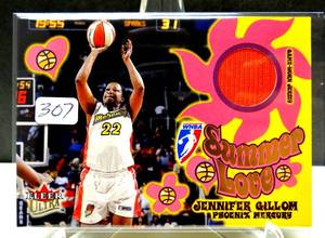 lot 307 image: GAME WORN PATCH - 2002 Fleer Ultra WNBA - Jennifer Gillom- Summer of Love- Jersey Card $$