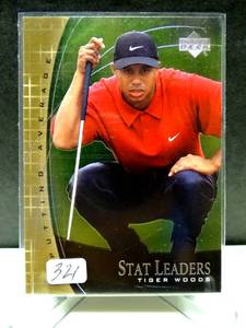 lot 321 image: ROOKIE CARD - 2001 Upper Deck Golf Stat Leaders Tiger Woods #SL7 UD Golf Rookie Card $$