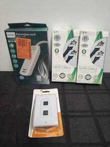 lot 25 image: Selection of cables- HDMI, Extension with USB
