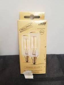 lot 33 image: Original - Amber Glass 40w bulbs - 6 packs of 2
