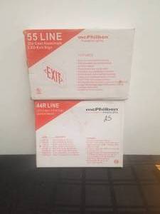 lot 123 image: McPhilben LED edge lit Exit signs