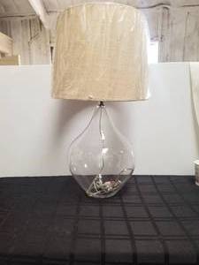 lot 135 image: Glass lamp with shade