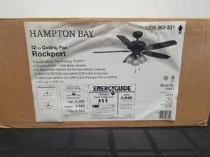 lot 90 image: Hampton Bay - Rockport 52inch ceiling fan