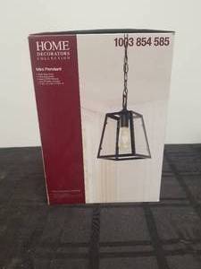 lot 99 image: Knightley 1-light matte black - glass pendant light - qty 2
