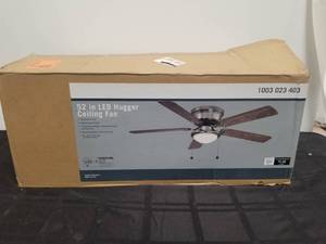 lot 189 image: Hugger ceiling fan - 52inch with LED light