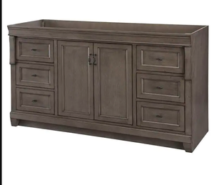 lot 5 image: Naples 60 bath vanity - distressed grey for single bowl
