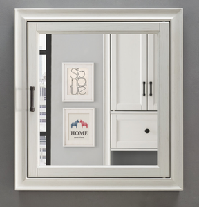 lot 10 image: Crosley white bath mirror