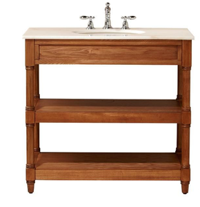 lot 18 image: Montaigne bath vanity cabinet 37 by 22 - no faucet included