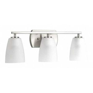 lot 72 image: Progress Lighting - 3 light brushed nickel vanity light