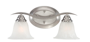 lot 117 image: Brushed nickel 2 light bathroom vanity light