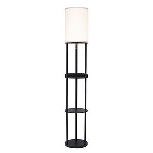 lot 190 image: Adesso - Charging station shelf- floor lamp