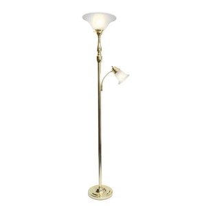 lot 192 image: Elegant designs gold tone floor reading lamp