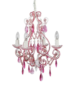 lot 219 image: Tadpoles 4 light pink mini chandelier