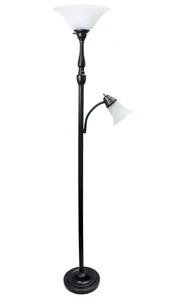 lot 220 image: Elegant designs black floor reading lamp