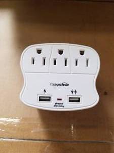 lot 47 image: Selection of 3 outlet surge protector with usb plugs