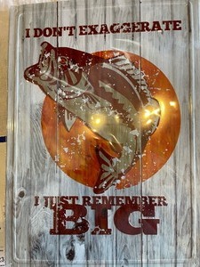 lot 49 image: Metal sign 17x12 I don�t exaggerate�