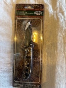 lot 27 image: Mossy Oak spring assist knife Camo KCC 3 blade  NIP