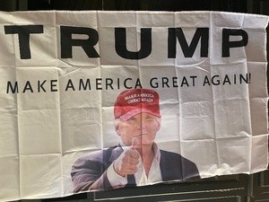 lot 8 image: Trump flag 3x5 polyester Make America Great Again