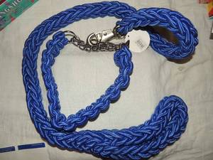 lot 46 image: Dog leash 4 feet and collar HEAVY blue NEW