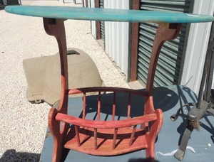 lot 253 image: Red and blue side table