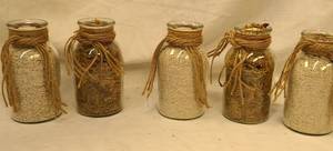 lot 523 image: 5 Glass Jar Candle Holders