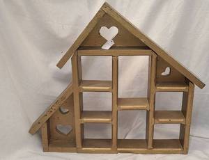 lot 559 image: House-shaped Wooden Wall Shelf