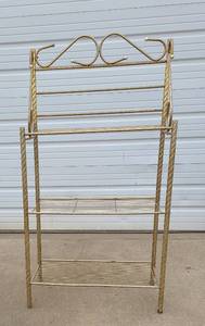 lot 569 image: Brass-look Bakers Rack