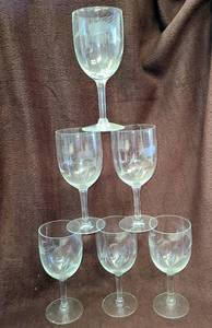 lot 631 image: 6 Water Glasses w Wheat Design
