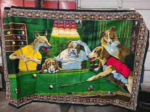 lot 502 image: Dogs playing pool rug