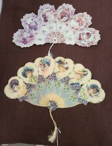 lot 690 image: 2 Cardpaper Folding Fans