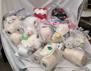 lot 754 image: Assorted Crochet Thread &amp Partially Completed Projects