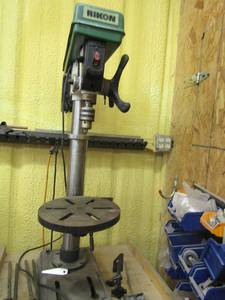 lot 3 image: Rikon drill press on floor stand Model# 30-120  41x10x22