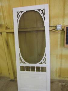 lot 12 image: Screen door white with no hardware  80 x 32