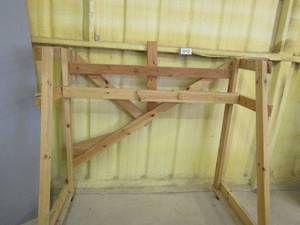 lot 13 image: Rolling wood cart 57x64x50