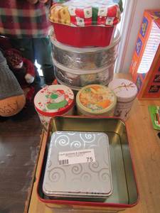 lot 75 image: Large lot of Christmas tins