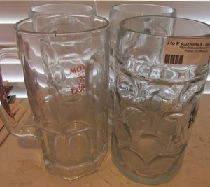 lot 85 image: 4 large glass beer mugs
