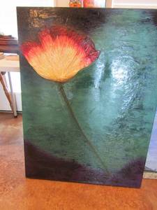 lot 91 image: art- 40x30 canvas flower and same size sky