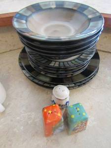 lot 107 image: Lot of HOME Stoneware bowls and plates plus MEX. S&P shakers x 3