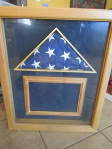 lot 146 image: American flag shadowbox frame 23x19 NEW