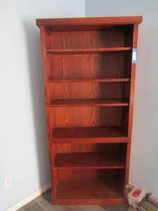 lot 153 image: 6 tier wooden bookshelf 6 foot x 34x13