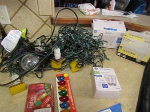 lot 169 image: christmas lights and house hold bulbs