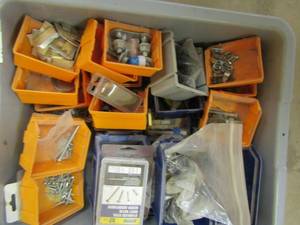 lot 184 image: tub of screws nails nuts and bolts
