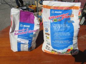 lot 231 image: Mapei KERACOLOR  Sanded grout NEW and NEW bag of ultra color plus