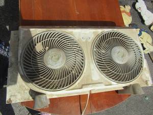 lot 239 image: Feature Comforts DBL. window fan for shop (unknown working order) needs cleaning