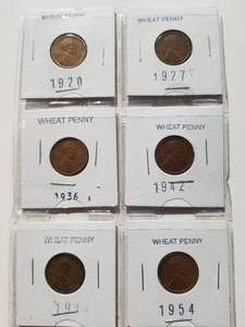 lot 77 image: Selection of wheat pennies - 1920-1954