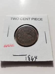lot 38 image: Rare 2 cent piece - 1864